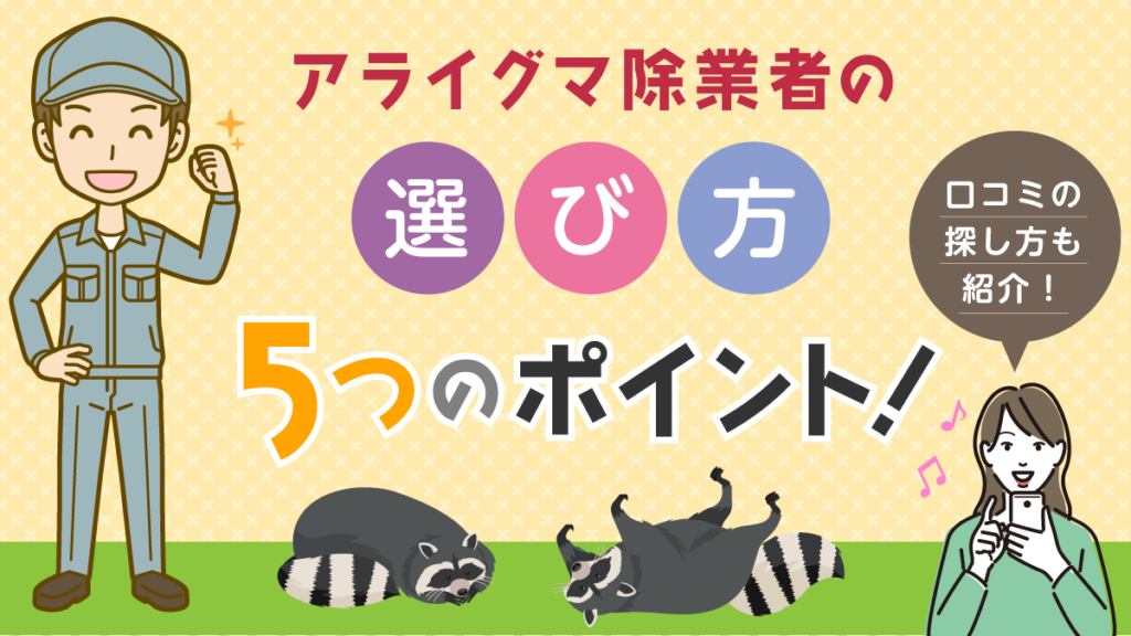 アライグマ駆除業者の選び方5つのポイント！口コミの探し方も紹介！